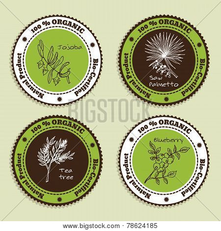 Set of Natural Organic Product badges