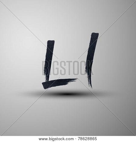 vector calligraphic hand-drawn marker or ink letter L