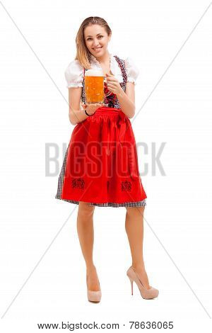 Bavarian girl isolated over white background