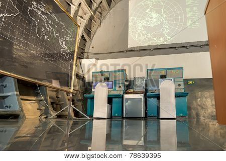 Moscow, Russia - NOVEMBER 29, 2014, Nuclear bunker,  former Soviet secret military facility - altern