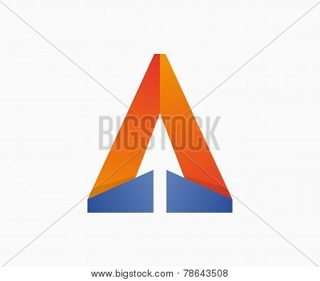 Vector logo combination of a pointer and A letter