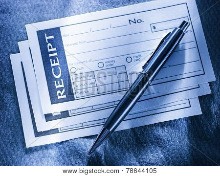 Blank Receipt And Pen