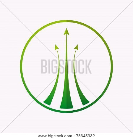 Arrow, target, green