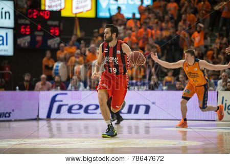 VALENCIA, SPAIN - DECEMBER 7:  San Emeterio during Endesa Spanish League game between Valencia Basket Club and Laboral Kutxa Baskonia at Fonteta Stadium on December 7, 2014 in Valencia, Spain