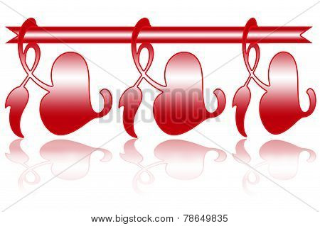 Design Valentine Day frames (red hearts on white background)