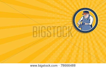 Business Card Shoemaker Cobbler Circle Cartoon