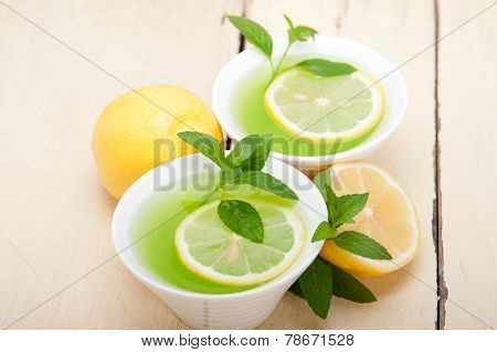 Mint Infusion Tea Tisane With Lemon