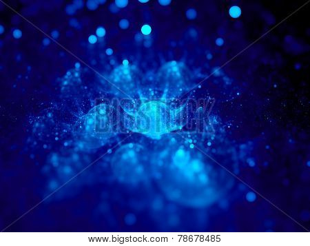 Microscopic Blue Glowing Sphere
