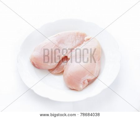 Chicken breast on white plate