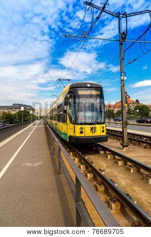 Modern Tram In Dresden