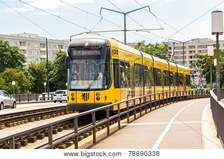 Modern Tram In Dresden