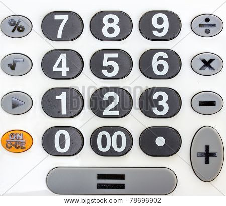Numeric White Keypad, Close Up