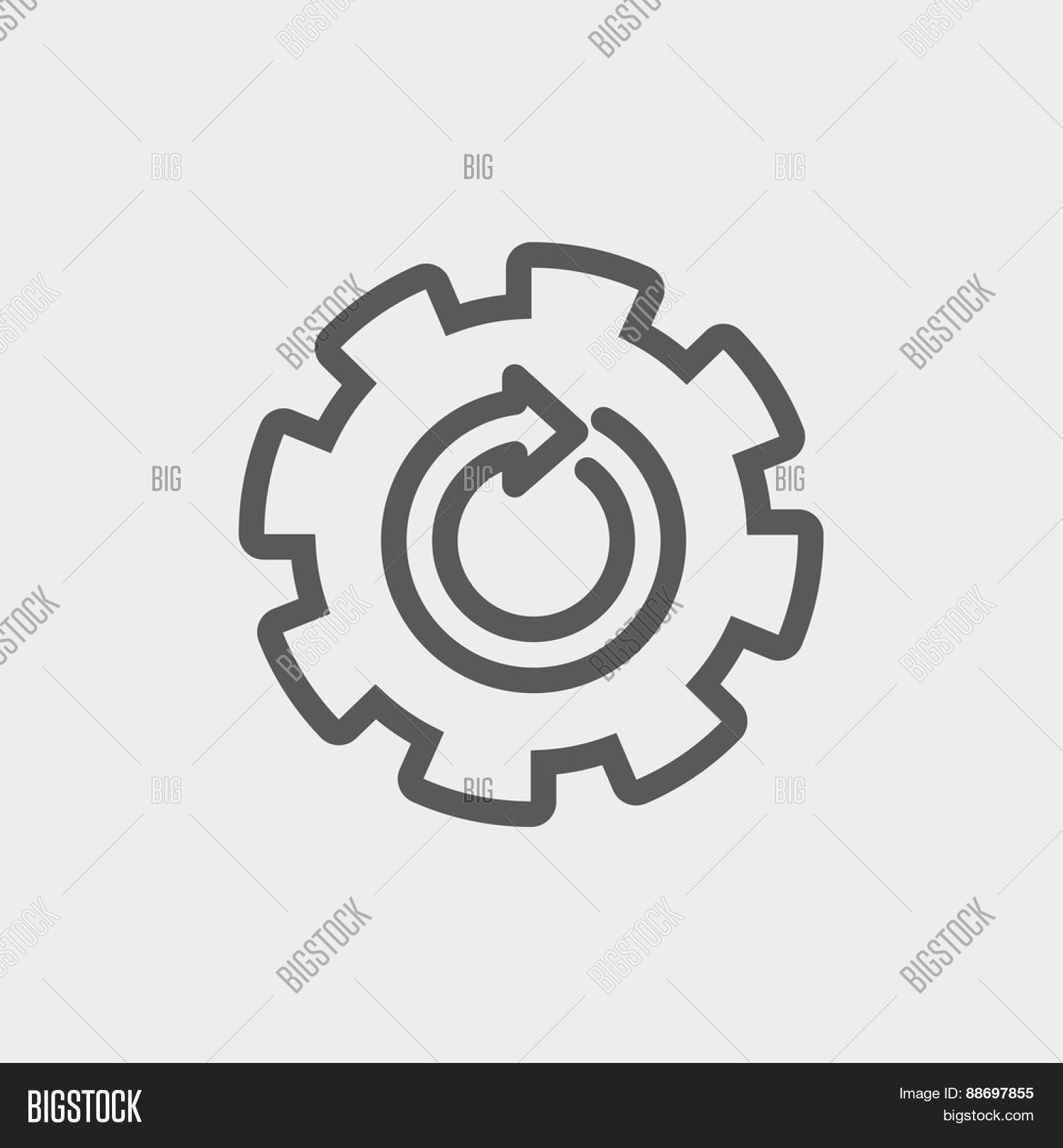 Gear Wheel Arrow Icon Vector & Photo (Free Trial) Bigstock