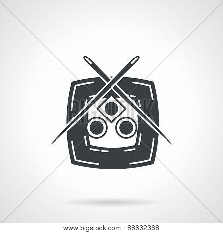 Sushi dish black vector icon
