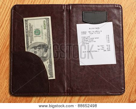 Folder With Bill And Money