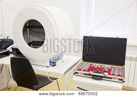 The image of an optometry set