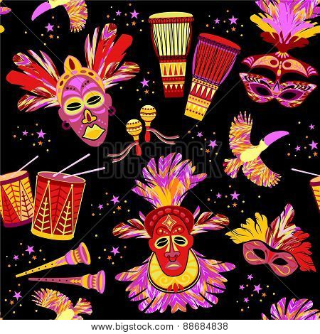 Brazilian Carnival. Vector Colorful Background.