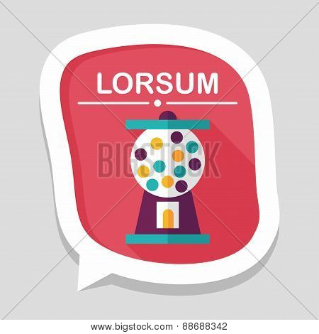 Gum Ball Machine Flat Icon With Long Shadow,eps10