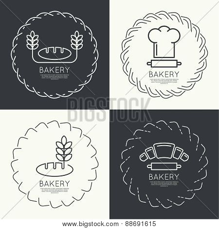 Set of round frames and banners