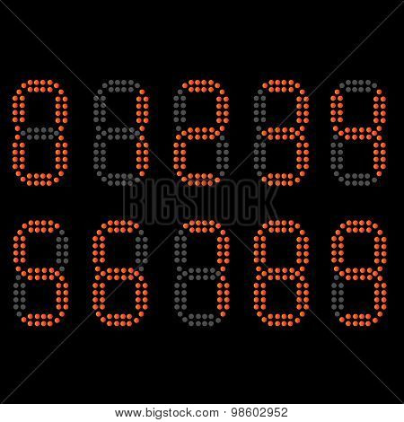 orange electronic figures