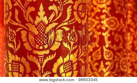 Ancient Thai Buddhist Temple Mural
