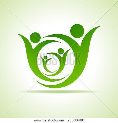 Eco people celebration icon design vector