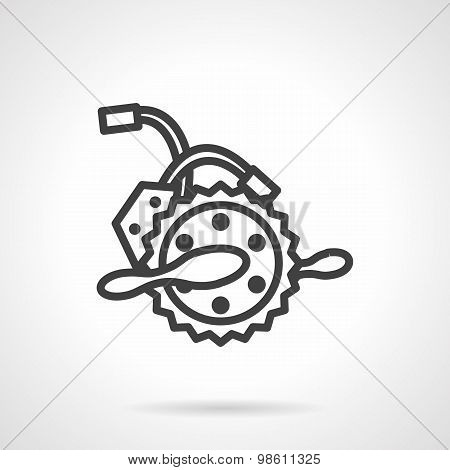 Electric bike parts line vector icon