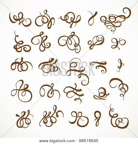Big Set Calligraphic Symmetrical And Asymmetrical Elements For D
