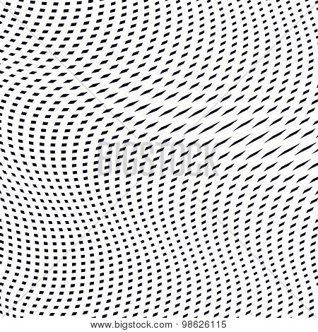 Moire pattern, monochrome background with trance effect. Optical illusion, creative black and white