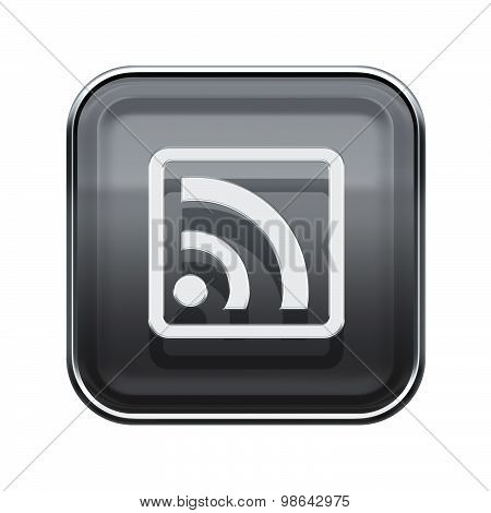Wi-fi Icon Glossy Grey, Isolated On White Background