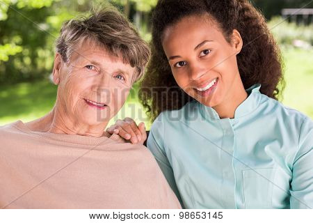 Friendship Between Retiree And Nurse