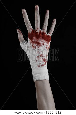 Shook His Bloody Hand In A Bandage, Bloody Bandage, Fight Club, Street Fight, Violence, Bloody Theme