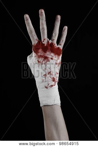 Shook His Bloody Hand In A Bandage, Bloody Bandage, Fight Club, Street Fight, Violence, Bloody Theme