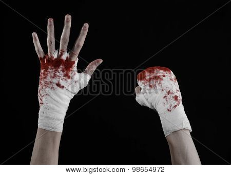 Shook His Bloody Hand In A Bandage, Bloody Bandage, Fight Club, Street Fight, Violence, Bloody Theme