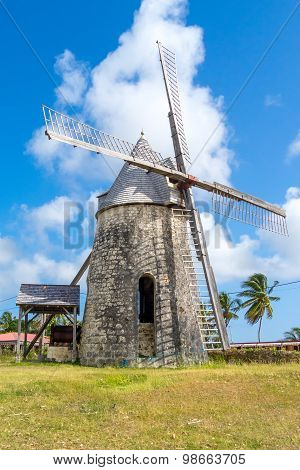 Ancient Windmill Of Bezard In Marie-galante, Guadeloupe