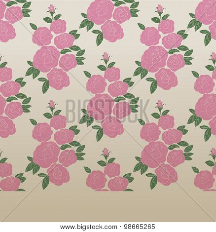 Rose elegant vintage seamless pattern