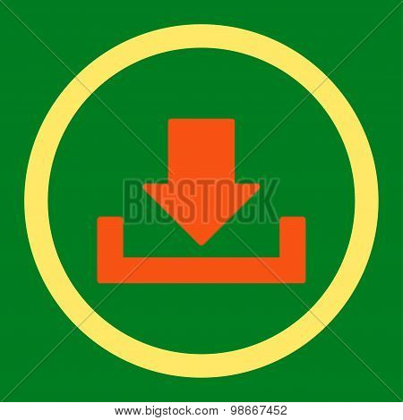 Download flat orange and yellow colors rounded vector icon