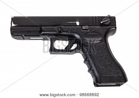 Handgun Used, Weapon Army Isolated On White Background