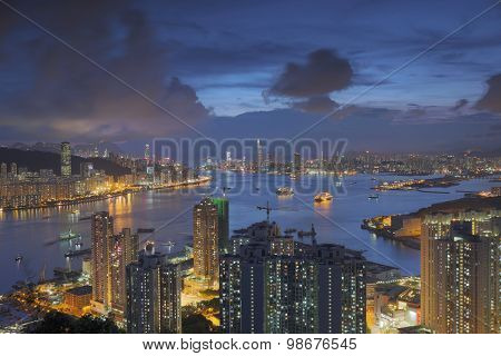 Devil S Peak View Hong Kong Night