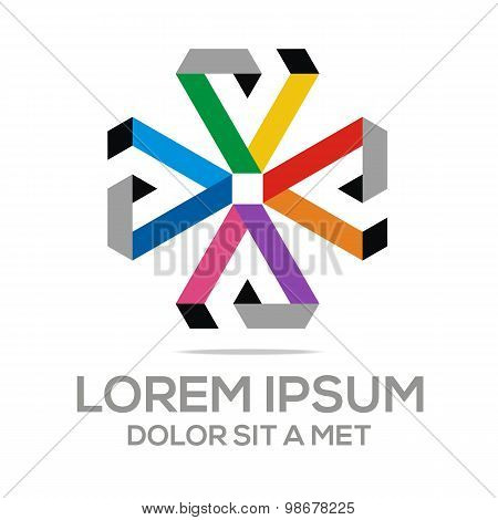 Logo abstract triangle vector