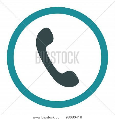Phone flat soft blue colors rounded vector icon