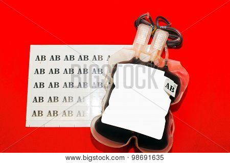 Close Up Bag Of Blood And Plasma Group Ab