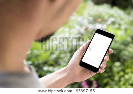 Person using mobile smartphone
