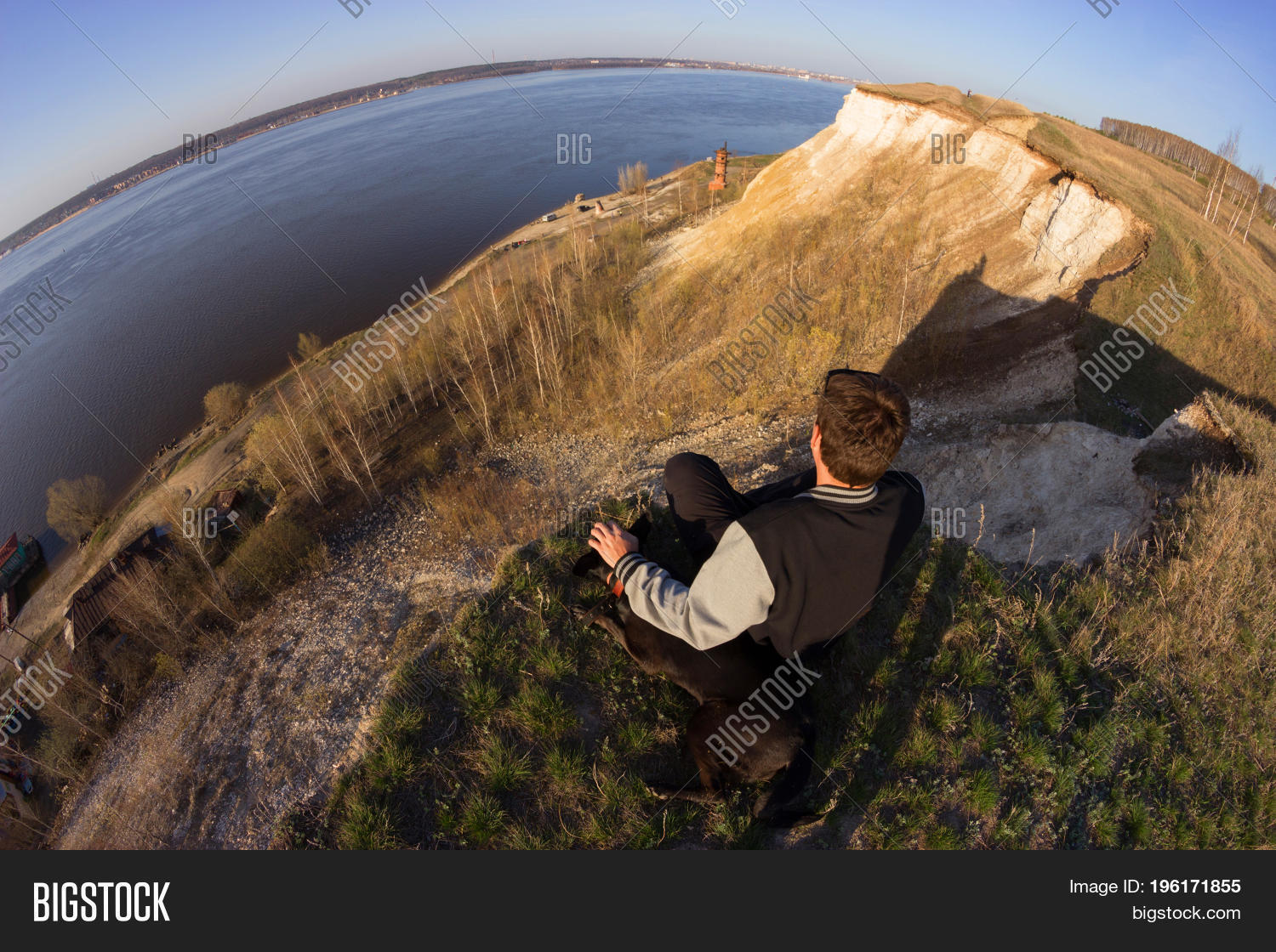 Man Dog Sitting On Image & Photo (Free Trial) | Bigstock