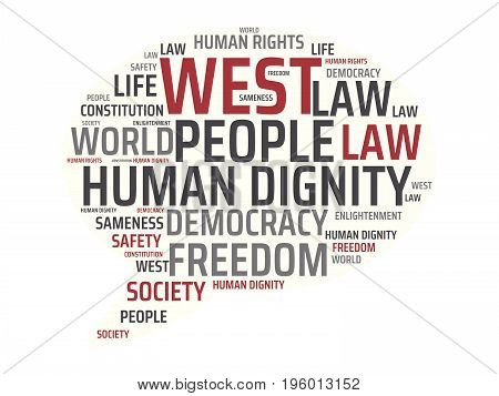 Human Dignity - Image With Words Associated With The Topic Community Of Values, Word, Image, Illustr