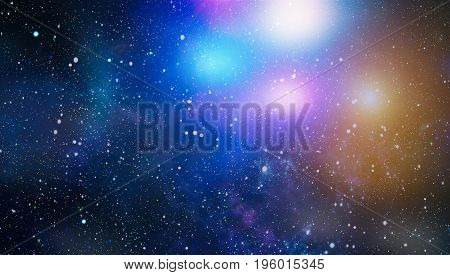 Deep space background with stardust and shining star. Milky way cosmic background. Star dust and pixie dust glitter space backdrop. Space stars and planet conceptual image.