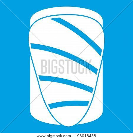 Salmon icon white isolated on blue background vector illustration