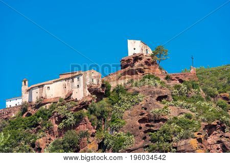 Ancient Church Of Mare De Deu De La Roca, Near The Town Of Montbrio Del Camp, Tarragona, Catalunya,