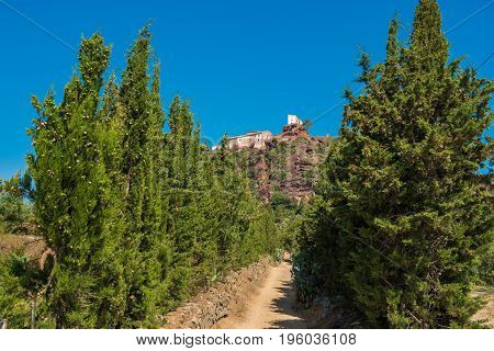 Ancient Church Of Mare De Deu De La Roca, Near The Town Of Montbrio Del Camp, Tarragona, Catalunya,