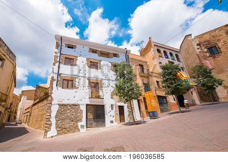 View Of The Buildings Of The Old City, Mont-roig Del Camp, Tarragona, Catalunya, Spain. Copy Space F